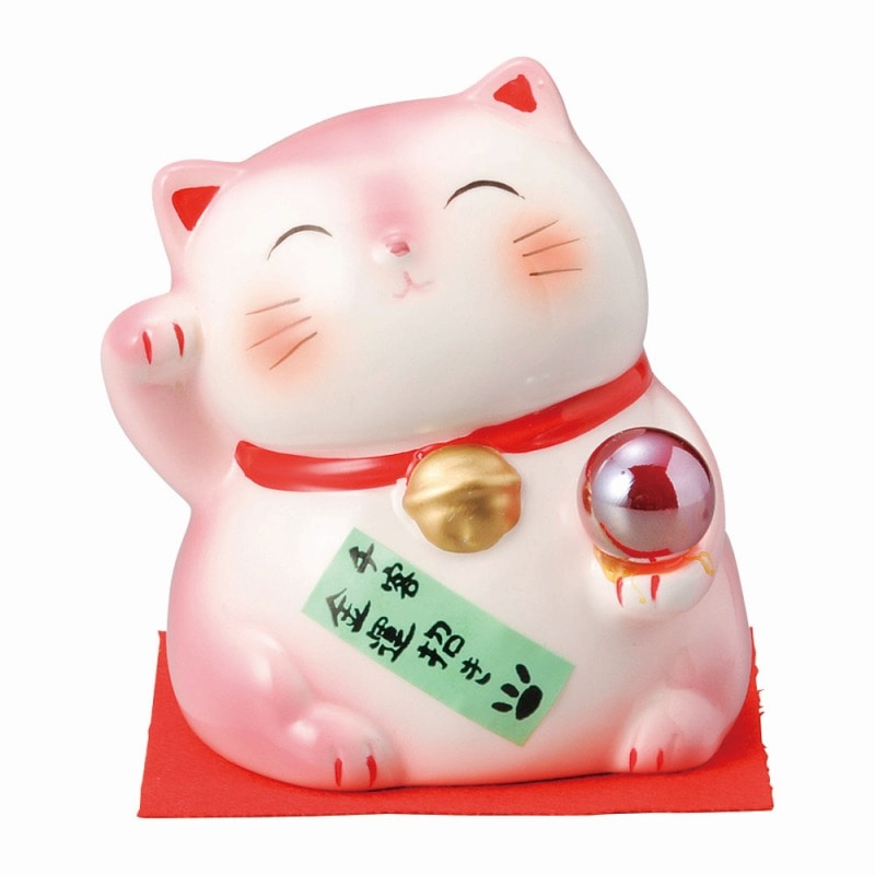 金正陶器 千客金運招き猫(桃) 1個（ご注文単位1個）【直送品】