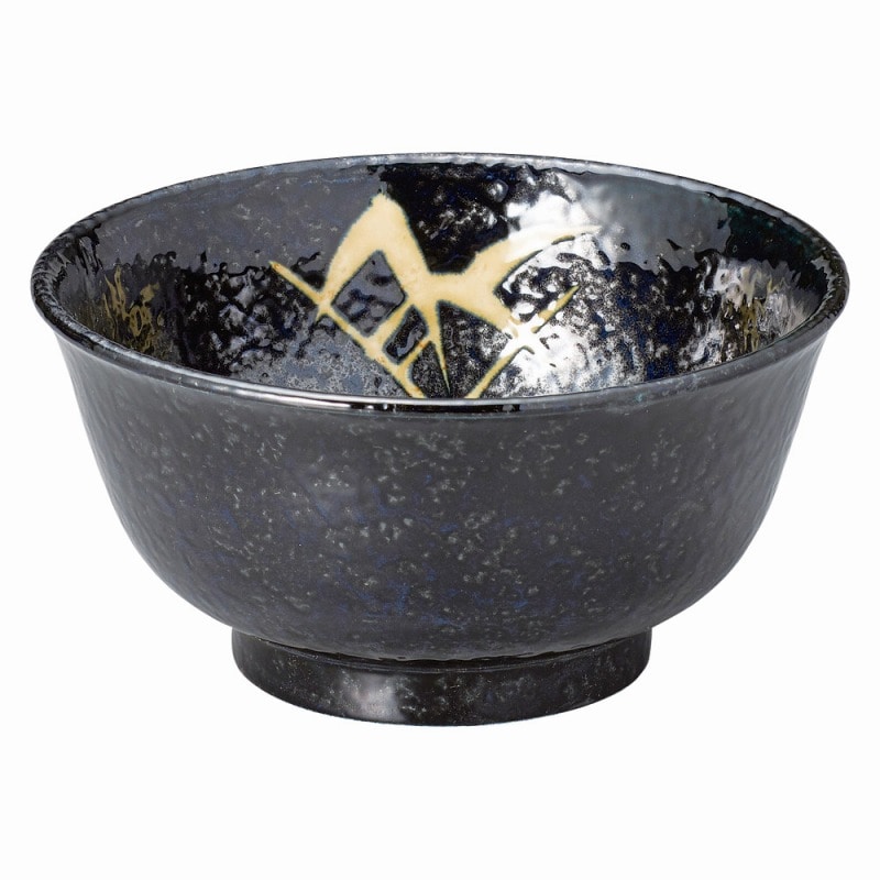 金正陶器 黒藍染笹　5.0反種丼 1個（ご注文単位1個）【直送品】