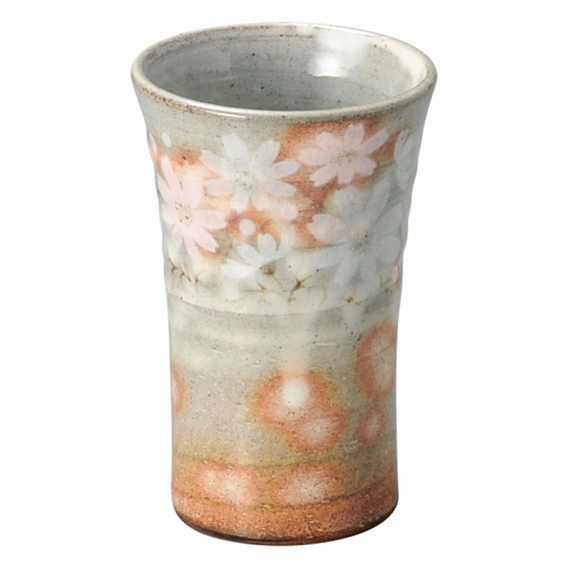 金正陶器 御本手秋桜花（コスモス）　一口ビール 1個（ご注文単位1個）【直送品】