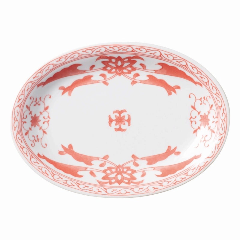 金正陶器 紅蘭　小判皿 1個（ご注文単位1個）【直送品】