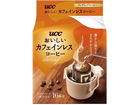 UCC おいしいカフェインレスコーヒー ワンドリップコーヒー 16杯 1袋※軽（ご注文単位1袋)【直送品】