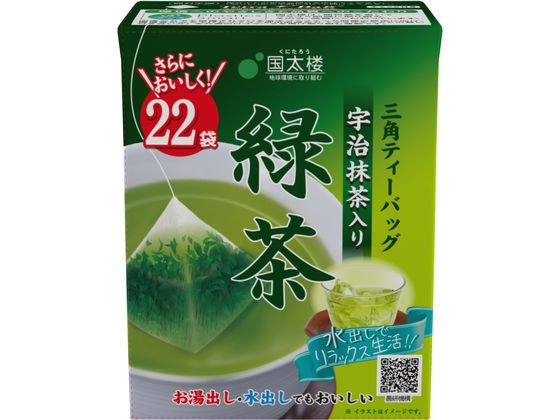 国太楼 宇治抹茶入り緑茶 三角ティーバッグ 22P 1個※軽（ご注文単位1個)【直送品】