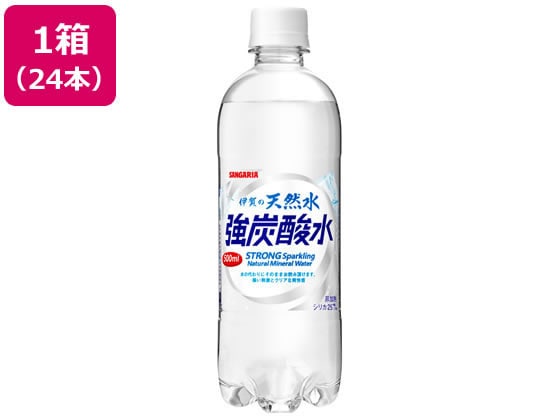 日本サンガリア 伊賀の天然水 強炭酸水 500ml×24本 1箱※軽（ご注文単位1箱)【直送品】