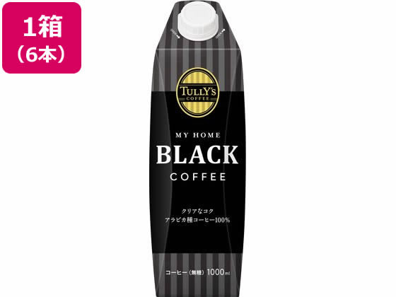 伊藤園 TULLY’S COFFEE BLACK 1L×6本 1箱※軽（ご注文単位1箱)【直送品】