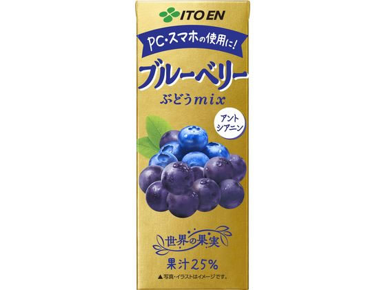 伊藤園 ブルーベリーぶどうmix 紙パック 200ml 1本※軽（ご注文単位1本)【直送品】