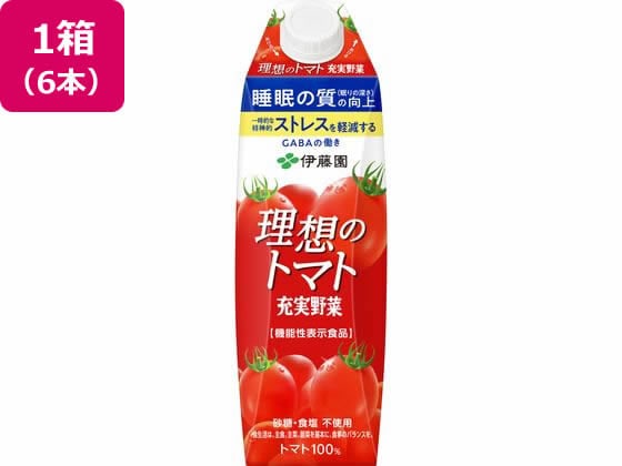 伊藤園 充実野菜理想のトマトキャップ付き 1L×6本 1箱※軽（ご注文単位1箱)【直送品】