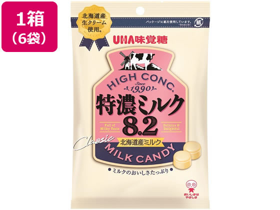 UHA味覚糖 特濃ミルク8.2 88g×6袋 91045 1箱※軽（ご注文単位1箱)【直送品】