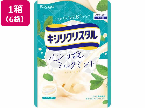 春日井 キシリクリスタル ミルクミントのど飴 71g×6袋 1箱※軽（ご注文単位1箱)【直送品】