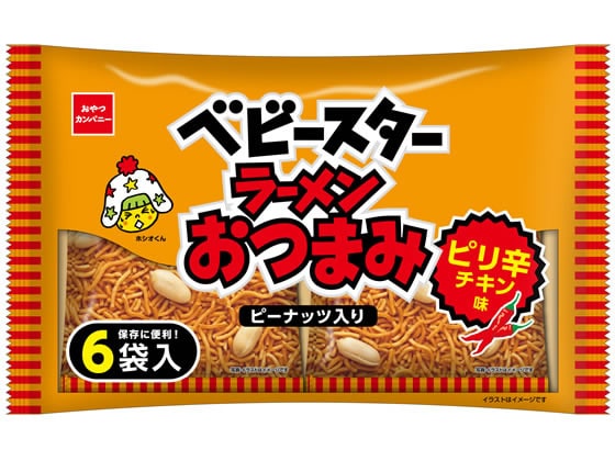 おやつカンパニー ベビースターラーメンおつまみ ピリ辛チキン味6袋 1パック※軽（ご注文単位1パック)【直送品】