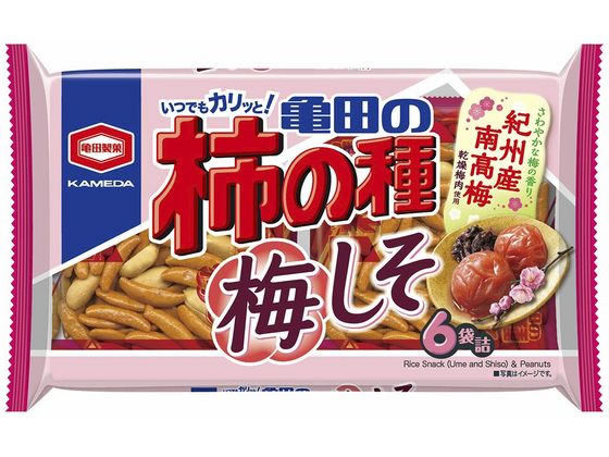 亀田製菓 亀田の柿の種 梅しそ 6袋 1パック※軽（ご注文単位1パック)【直送品】