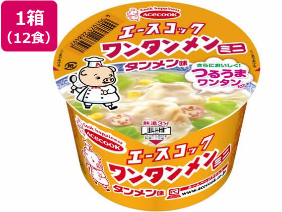 エースコック ミニワンタンメン タンメン味 12食 1箱※軽（ご注文単位1箱)【直送品】