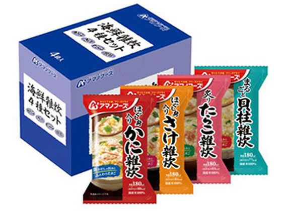 アマノフーズ 海鮮雑炊 4種セット 4食入 1箱※軽（ご注文単位1箱)【直送品】