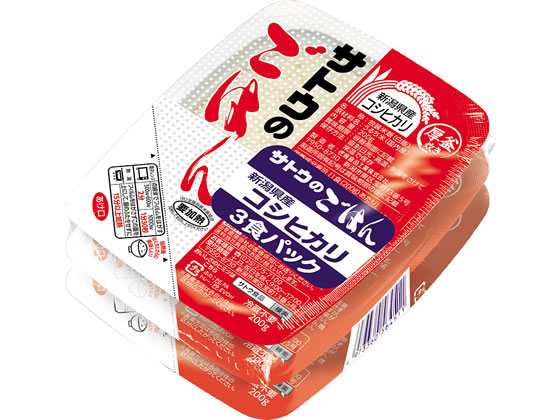 サトウ食品 サトウのごはん 新潟県産コシヒカリ 200g 3食パック 1パック※軽（ご注文単位1パック)【直送品】