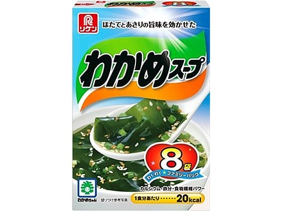 リケン わかめスープ わくわくファミリーパック 8袋入 1箱※軽（ご注文単位1箱)【直送品】