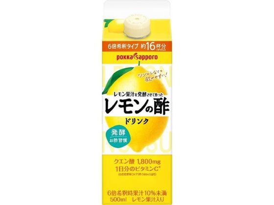 ポッカサッポロ レモン果汁を発酵させて作ったレモンの酢 500ml 1本※軽（ご注文単位1本)【直送品】