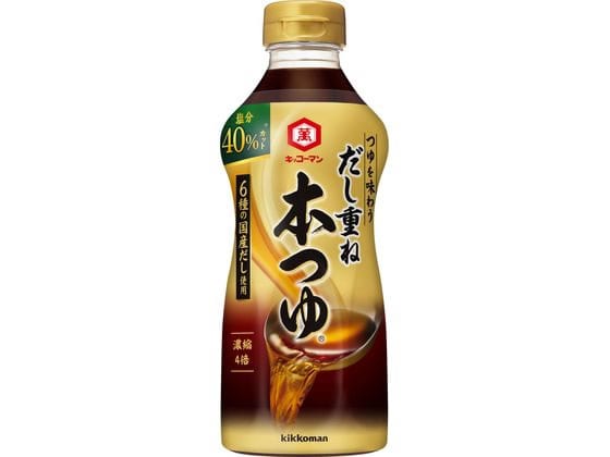 キッコーマン だし重ね 本つゆ 塩分40%カット 500mL 1本※軽（ご注文単位1本）【直送品】