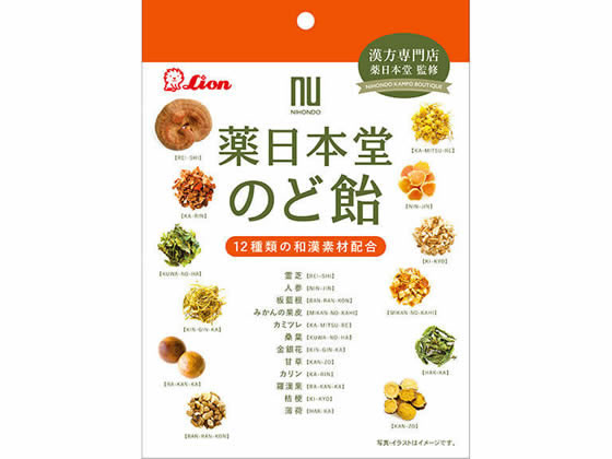 ライオン菓子 薬日本堂のど飴 74g 1個※軽（ご注文単位1個）【直送品】