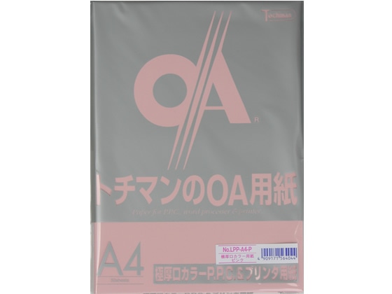 SAKAEテクニカルペーパー 極厚口カラーPPC A4 ピンク 50枚 1冊（ご注文単位1冊)【直送品】