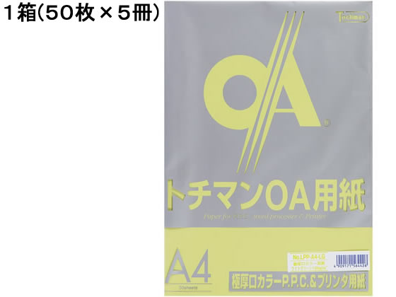 SAKAEテクニカルペーパー 極厚口カラーPPC A4 ライトグリーン 50枚*5冊 1箱（ご注文単位1箱)【直送品】