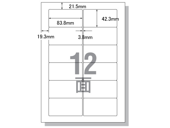 エーワン PC&ワープロラベル汎用インチ改行 A4 12面 500枚 28727 1箱（ご注文単位1箱)【直送品】