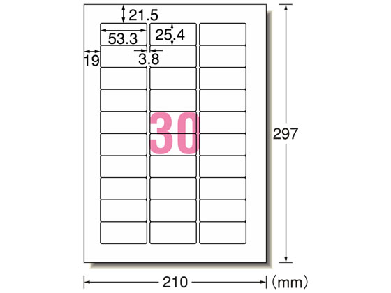 エーワン ラベルシール A4 30面 四辺余白角丸 100枚 28455 1冊（ご注文単位1冊)【直送品】