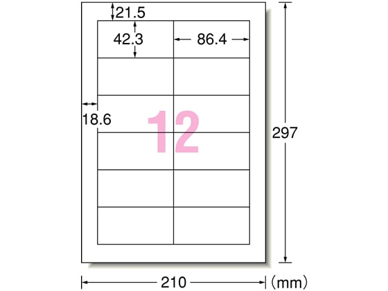 エーワン PPCラベル インチ改行 宛名表示用A4 12面 100枚 28273 1冊（ご注文単位1冊)【直送品】