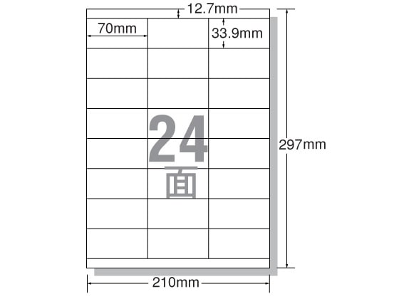 エーワン レーザー用ラベル A4 24面 上下余白 20枚 28386 1冊（ご注文単位1冊)【直送品】