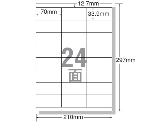 エーワン レーザー用ラベル A4 24面 上下余白 500枚 28646 1箱（ご注文単位1箱)【直送品】