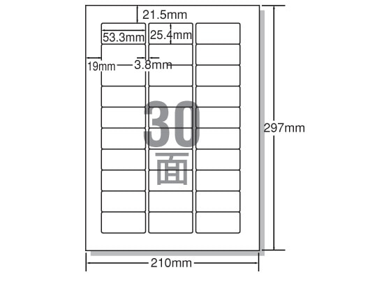 エーワン レーザー用ラベル A4 30面 四辺余白角丸 20枚 31145 1冊（ご注文単位1冊)【直送品】