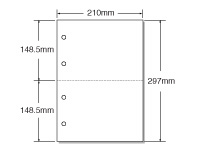 マルチプリンタ帳票 A4 白紙 2面 4穴 100枚 A4HF2-4 1袋（ご注文単位1袋)【直送品】