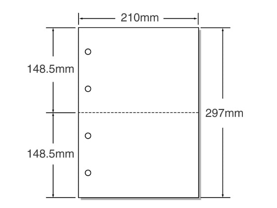 マルチプリンタ帳票 A4 白紙 2面 4穴 500枚 53004 1冊（ご注文単位1冊)【直送品】