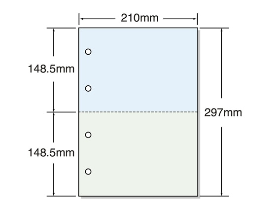 マルチプリンタ帳票 A4 カラー 2面 4穴 500枚×2冊 53007 1箱（ご注文単位1箱)【直送品】