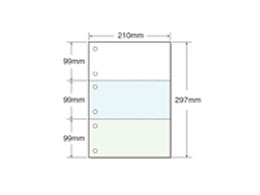 マルチプリンタ帳票 A4 カラー 3面 6穴 100枚×20冊 A4CF3-6A 1箱（ご注文単位1箱)【直送品】