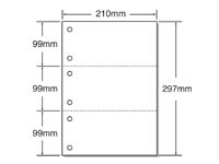 マルチプリンタ帳票 A4 白紙 3面 6穴 100枚 A4HF3-6 1袋（ご注文単位1袋)【直送品】