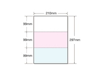 マルチプリンタ帳票 A4 カラー 3面 100枚 A4CF3-0 1袋（ご注文単位1袋)【直送品】