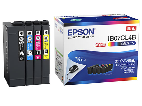 EPSON インクパック 4色パック 大容量 IB07CL4B 1パック（ご注文単位1パック)【直送品】