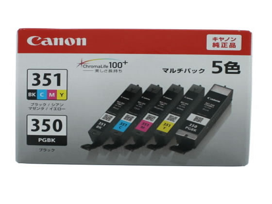 キヤノン インクタンクBCI-351+350 5MPマルチパック(標準) 6552B003 1パック（ご注文単位1パック)【直送品】