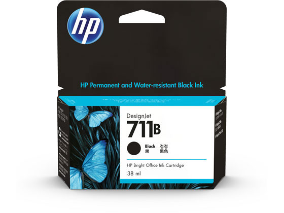 HP インクカートリッジ ブラック 38ml HP711B(3WX00A) 1個（ご注文単位1個)【直送品】