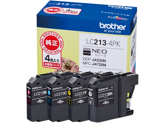 ブラザー インクカートリッジ お徳用4色パック LC213-4PK 1パック（ご注文単位1パック)【直送品】