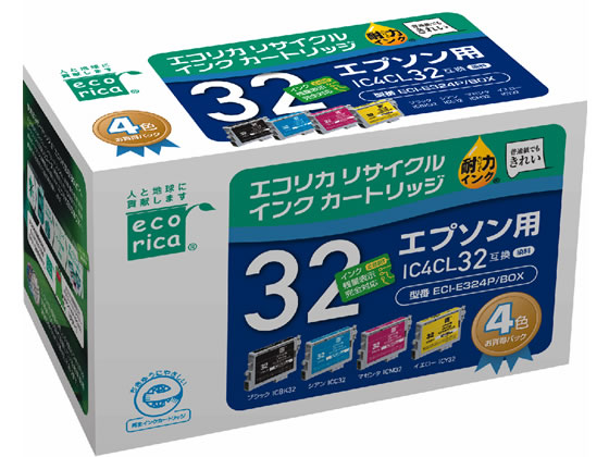 エコリカ エプソン用リサイクルインクカートリッジIC4CL32 1パック（ご注文単位1パック)【直送品】