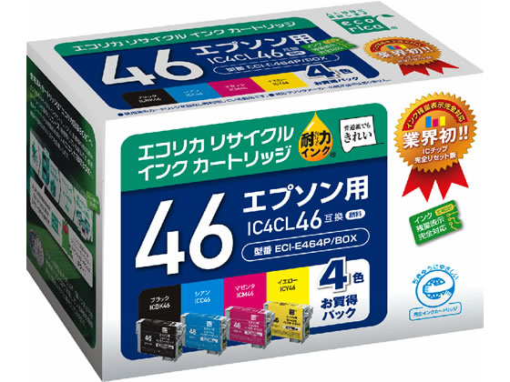 エコリカ エプソン用リサイクルインクカートリッジIC4CL46 1パック（ご注文単位1パック)【直送品】