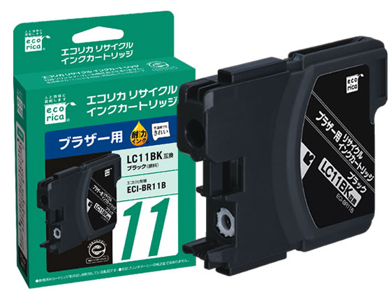 エコリカ ブラザー用リサイクルインクカートリッジLC11BK 1本（ご注文単位1本)【直送品】