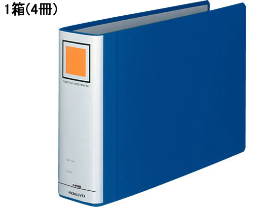 コクヨ チューブファイル〈エコツインR〉A4ヨコ とじ厚60mm 青 4冊 1箱（ご注文単位1箱)【直送品】