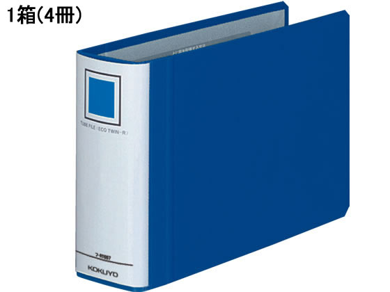 コクヨ チューブファイル〈エコツインR〉A5ヨコ とじ厚50mm 青 4冊 1箱（ご注文単位1箱)【直送品】