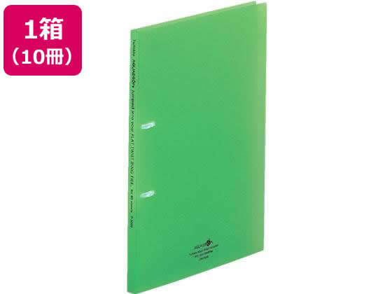 リヒトラブ フラット・ツイストリングファイル A4タテ背幅16mm黄緑 10冊 1箱（ご注文単位1箱)【直送品】