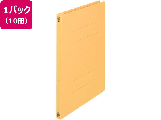 プラス 2つ折フラットファイル A4タテ イエロー 10冊 NO.025F 79-097 1パック（ご注文単位1パック)【直送品】