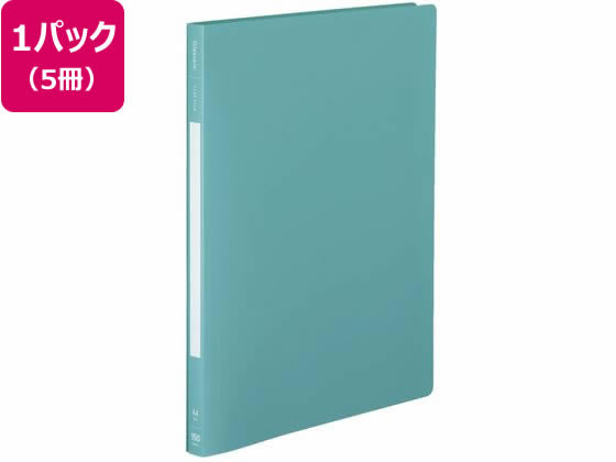 コクヨ PPフラットファイル(Glassele)A4タテ とじ15 5冊 ライトブルー 1パック（ご注文単位1パック)【直送品】