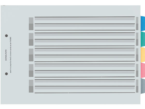 コクヨ カラー仕切カード(PP・ファイル用) A4ヨコ 5山 2穴 1組 1冊（ご注文単位1冊)【直送品】