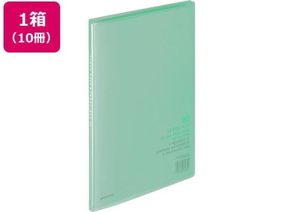 コクヨ クリヤーブック〈キャリーオール〉固定式 A4 20ポケット 緑 10冊 1箱（ご注文単位1箱)【直送品】