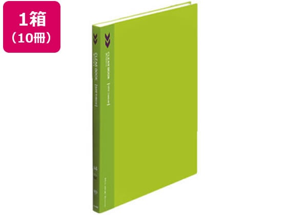 コクヨ クリヤーブック〈K2〉固定式サイドスローA4 40P 黄緑10冊 1箱（ご注文単位1箱)【直送品】